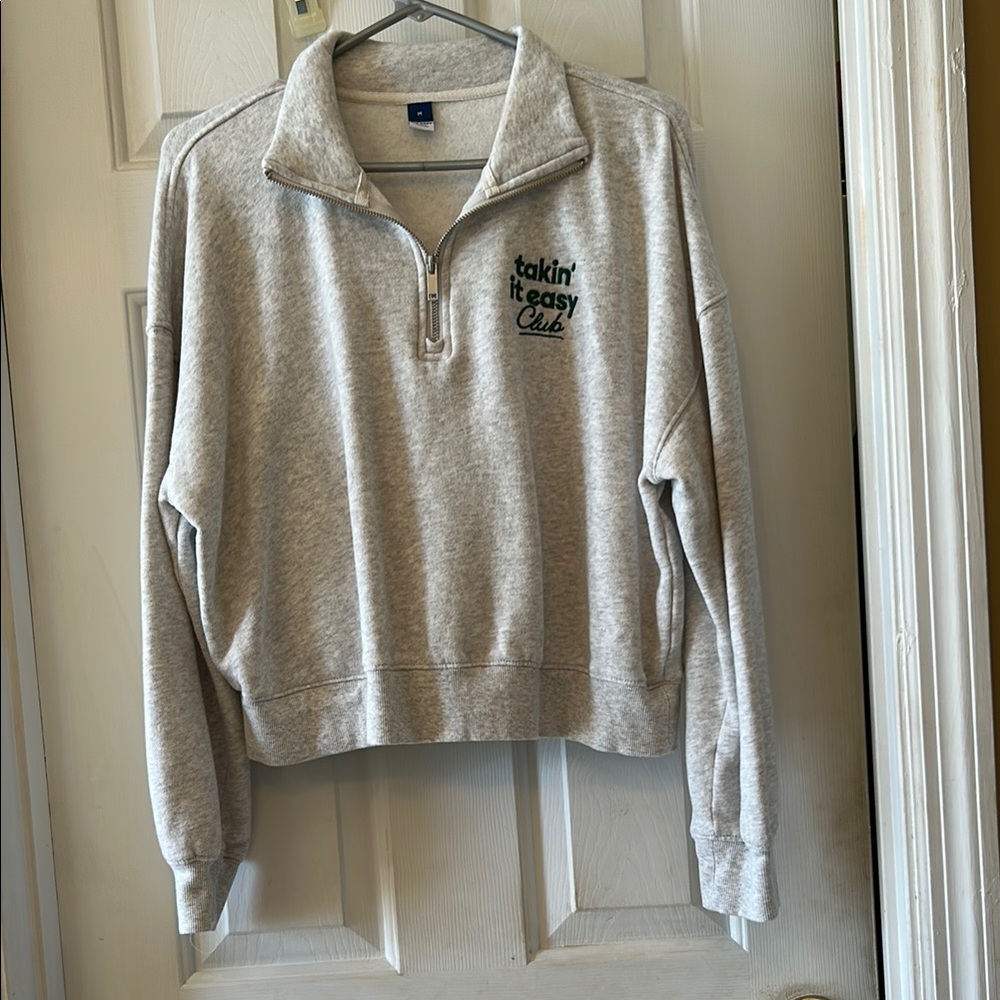 Gray Quarter-Zip Sweatshirt